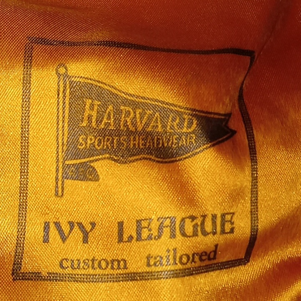 Vintage Harvard Sports Headwear snap front cotton plaid Small newsboy cap - Picture 5 of 7
